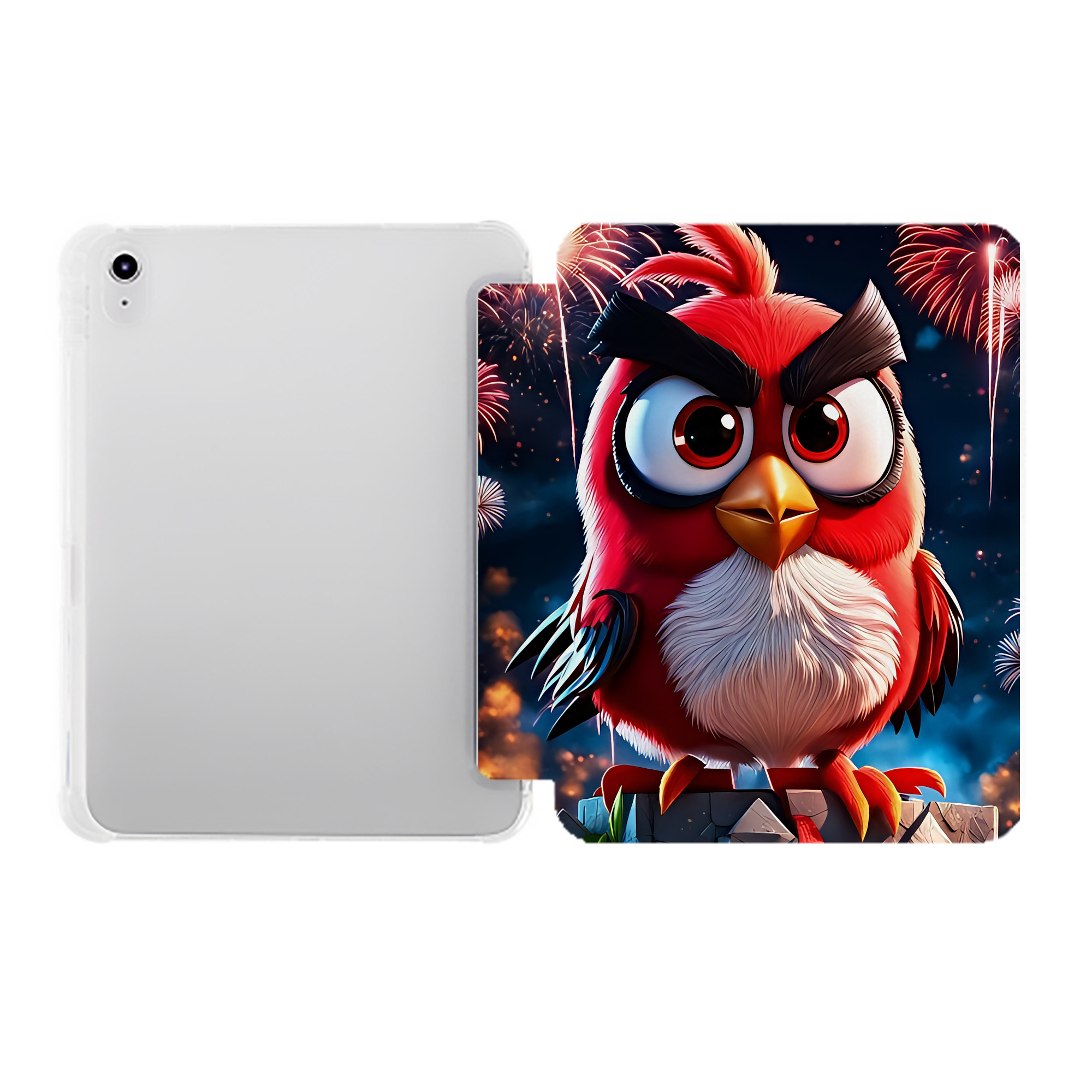 （画像用） Angry Birds アングリーバード IPad ケース ペン収納付き 三つ折りスタンド PUレザー×シリコン 対応機種9.5/10.5/10.9インチ